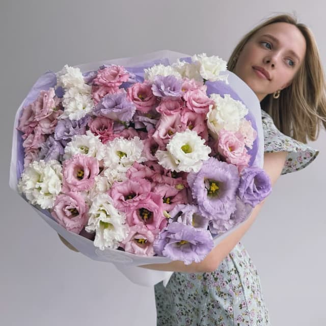 Воздушный букет из 19 эустом "SOFT PASTEL"