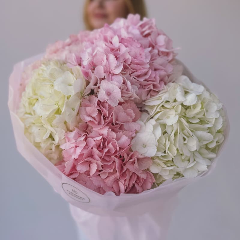 Букет из 5 гортензий "WHITE & PINK" — Фото 3