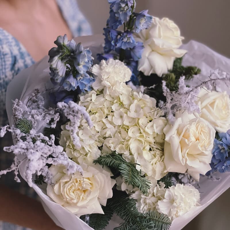 Новогодний букет "BLUE & WHITE" — Фото 5