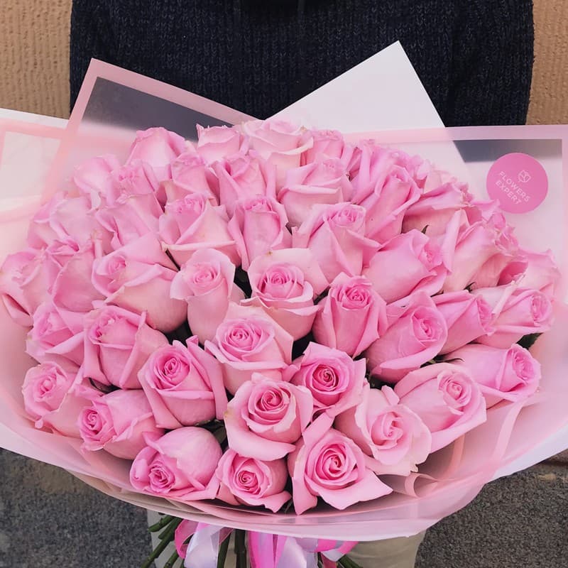 Букет из 51 розы "TENDER PINK" — Фото 3