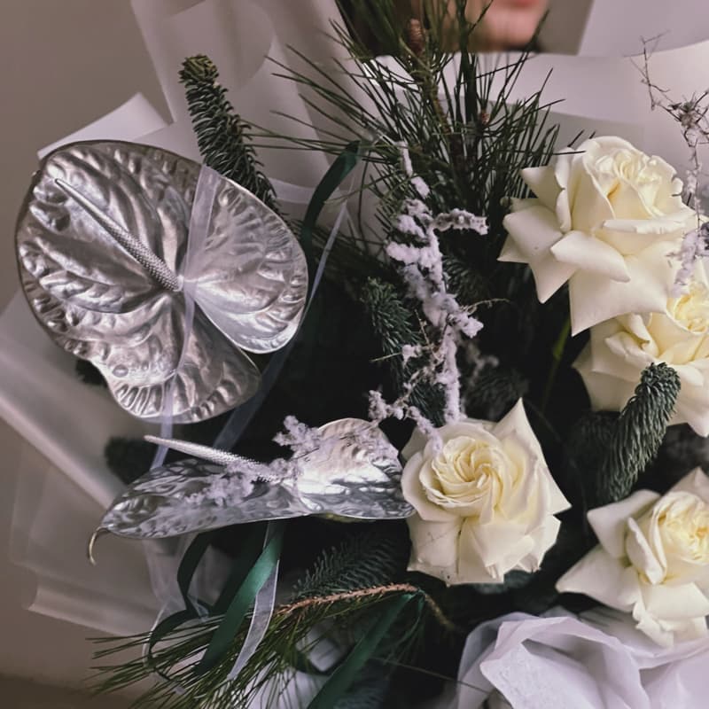 Новогодний букет "SILVER SHINE" — Фото 4