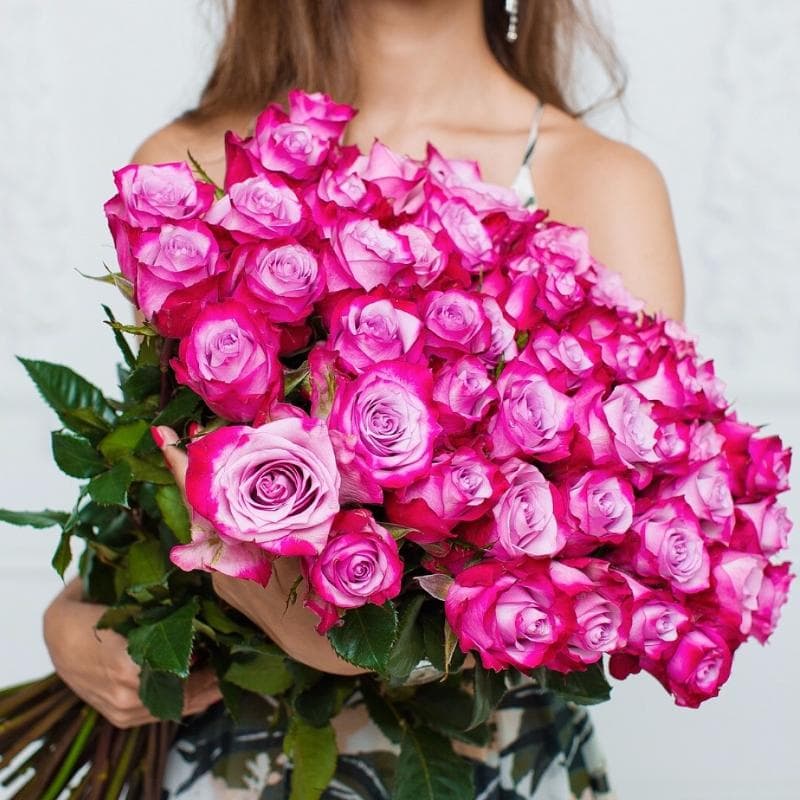 Открыть фото крупно Букет из 51 розы Deep Purple 60 см "ROSES 42" — Фото 2
