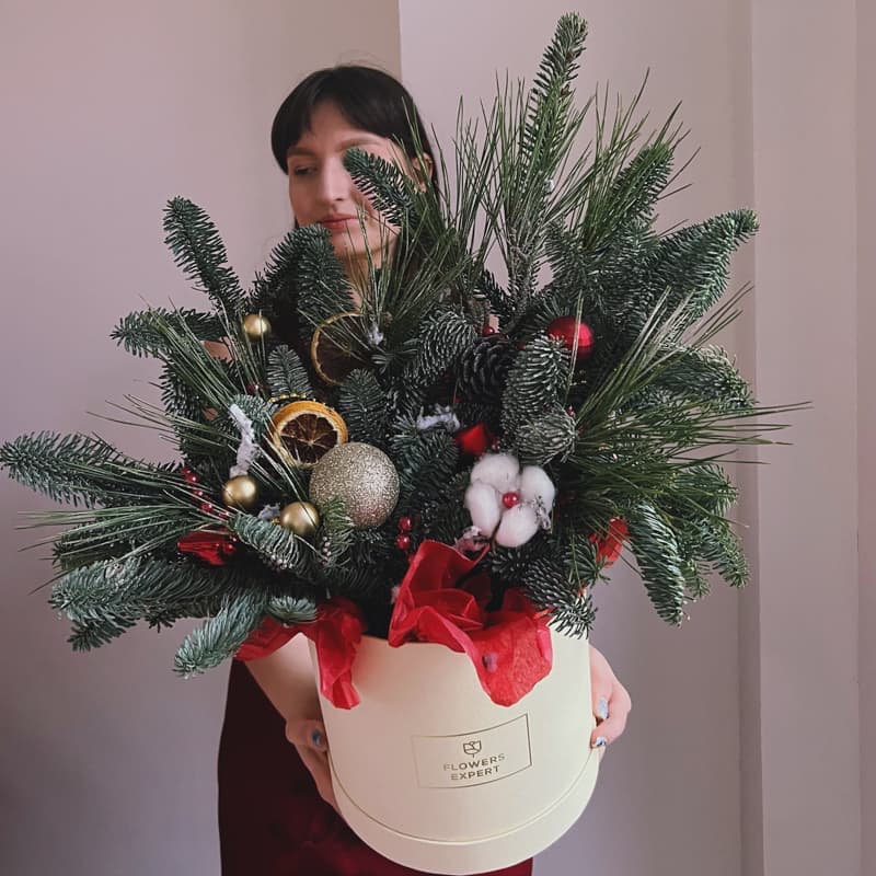 Открыть фото крупно Новогодняя композиция в коробке "ELF MADE" — Фото 3
