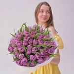 Букет из 51 пионовидного тюльпана "DOUBLE PRICE"