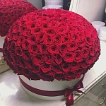 Шляпная коробка из 151 красной розы "RED 21"