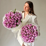 Комбо из 2 букетов с 35 тюльпанами и 51 тюльпанами "COMBO 13"