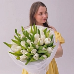 Букет из 35 белых тюльпанов "ROYAL VIRGIN"