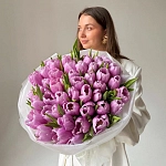 Букет из 51 фиолетового тюльпана "ARGOS"