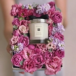 Коробочка с цветами и свечой JO MALONE "PURPLE AURA"