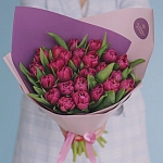 Букет из 25 пионовидных тюльпанов "MARGO"