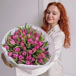 Букет из 51 пионовидного тюльпана "DOUBLE PRINCESS"