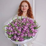 Букет из 101 пионовидного тюльпана "DOUBLE PRICE"