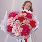 Букет из французских роз с эустомой "ROSY MOOD"