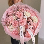 Букет из 19 пушистых гвоздик "PINK & WHITE"